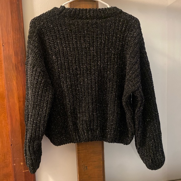Forever 21 black and silver chunky glitter sweater - Picture 2 of 4